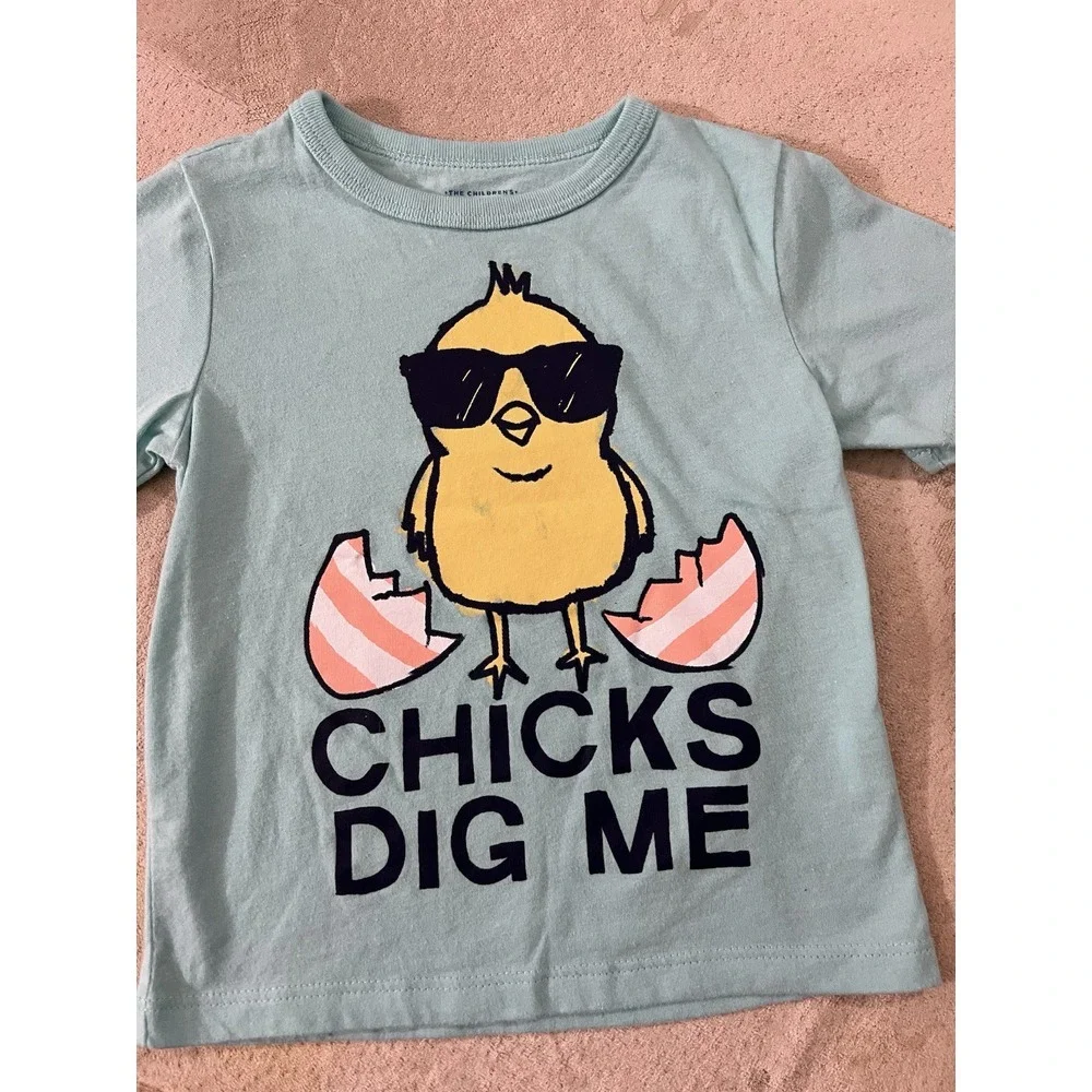 The Children's Place Toddler Easter‎ Tshirt Size 2T Chicks Dig Me